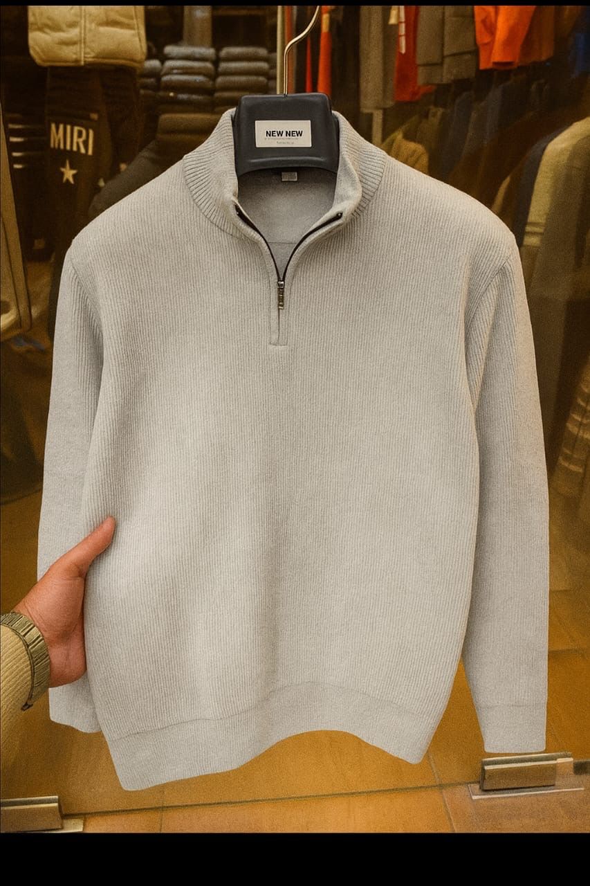 Men Zipper Slim Fit Sweater