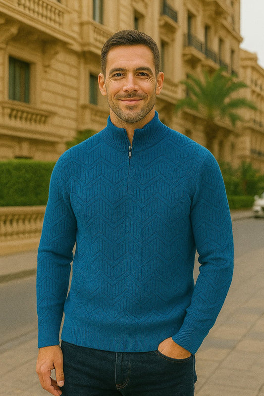 zipper basic sweater