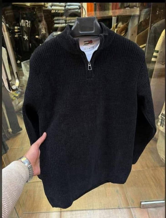 Men Zipper Slim Fit Sweater