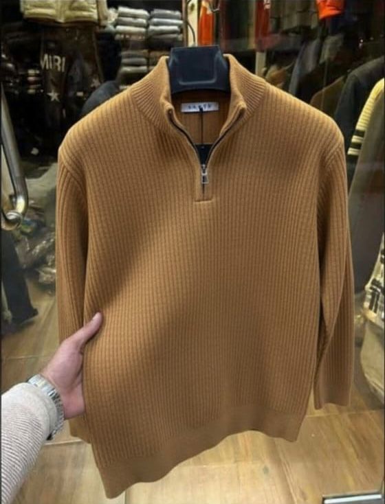 Men Zipper Slim Fit Sweater